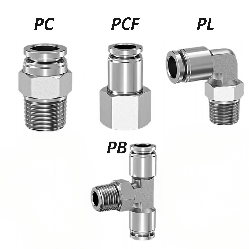 Compression Fitting Brass - PC PCF PL PB-M8/01/02/03/04 Sambungan Pneumatik