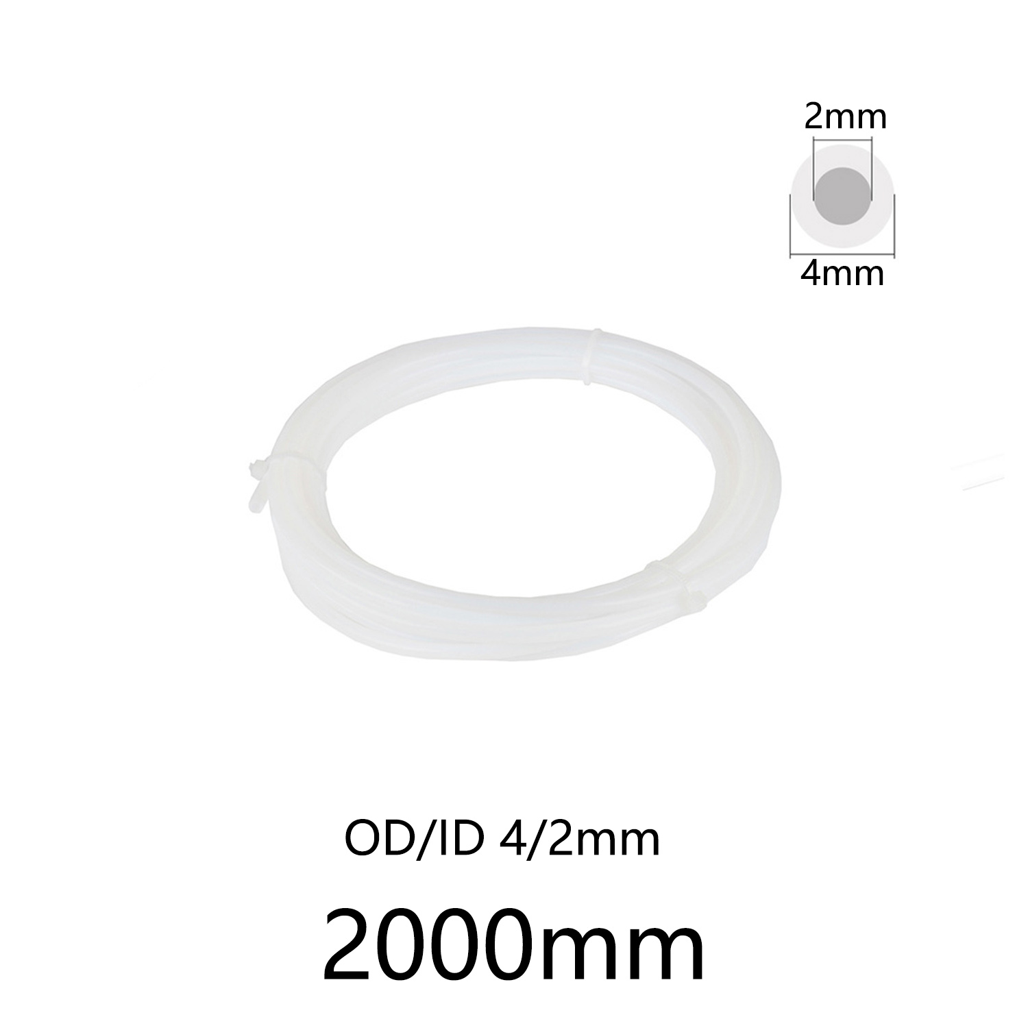 1 buah Selang PTFE 4mm OD 2mm  - Ptfe Tape Thread ulasan dan harga